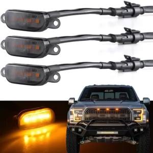4 Cái/bộ Đèn LED Đa Năng Cho Lưới Tản Nhiệt Ô Tô Xe Địa Hình Bộ Đèn Lưới Tản Nhiệt Xe Bán Tải Raptor Nhỏ Màu Vàng
