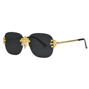 Vintage Luxury Rimless Square Sunglasses For Women Men 2026 Fashion Brand Designer Retro Sun Glasses Outdoor Driving Shade UV400