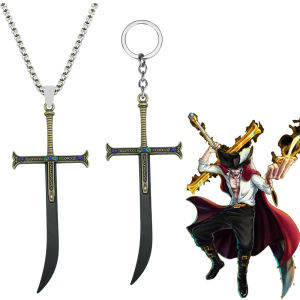 Hawk Eyes Dracule Mihawk Keychain Black Sword Key Chain Yoru Keychains for Men Anime Accessories Car Key Ring llaveros