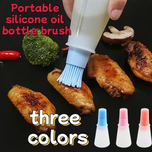 Food-Grade Silicone Basting Brush with Oil Dispenser|Dishwasher Safe Non-Stick for Grilling Baking | Non-Drip BBQ Kitchen Tools