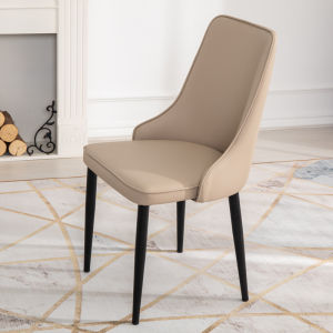 Nordic Luxury Dining Chair Modern Home Restaurant Bar Stool Simple Hotel Leather Back Chair Table Chair Metal Material