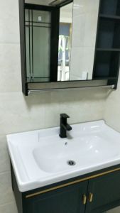 Local ship Black Bathroom cabinet with mirror vanity cabinet bathroom Cabinet Set bathroom sink with cabinet