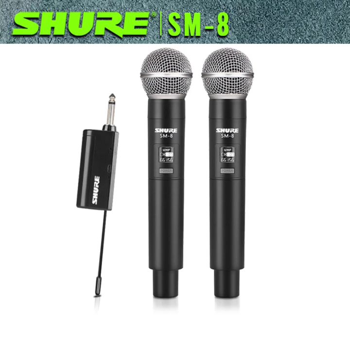 mic wireless shuer original SM 8 vocal suara terbaik Dual handheld