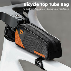 WEST BIKING Bike Top Tube Bag PU leather Waterproof Front Frame Bicycle Bag Wear Resistant Low Drag For Gravel MTB Road Bike Cycling Accessories