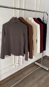 Áo giữ nhiệt nữ Hiền Trần BOUTIQUE cổ lọ dài tay chất vải cotton mềm mại kiểu dáng suông phong cách thanh lịch A14 Women