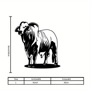 CIFbuy | CIFBUY Iron Wall Art Retro Brahmin Bull Silhouette Farmhouse Decor Durable Indoor Outdoor Metal Plaque Western Theme Gift