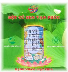 Bột Củ Sen Hạnh Nhân Hạt Chia (hộp 500g) An Thần Ngủ Ngon Đẹp Da Giữ Dáng