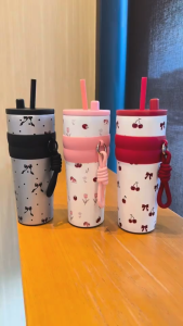 Vixplorn Stainless Steel Tumbler with Lid and Straw Insulated Water Bottle Leak Proof Portable Travel Coffee Mug