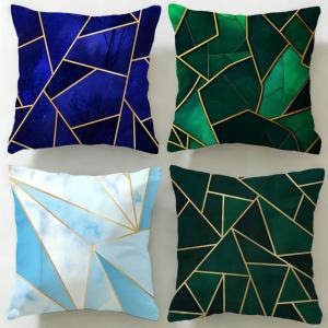 Golden light luxury lines Cushion Cover Soft & Easy-Wash Pillow Case – Versatile for Couch Bed Travel and Office
