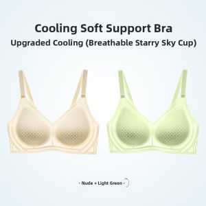 MiiOW | Cat Woman Summer Ice Sensation Series Underwear Womens Air Conditioned Fixed Cup Auxiliary Breast Collection No Sagging No Steel Ring Soft Support Bra
