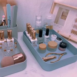 Ready Stock💖Japanese manicure storage box table top organizer Tools Box Nail Art Nail Acesseries日式美甲收纳盒摆台桌面整理美甲工具桌面收纳大托盘