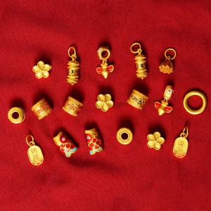 สร้อยข้อมือ DIY สร้อยคอ DIY ลูกปัดนำโชคสีทอง ลูกปัดดอกไม้ ลูกปัดตกแต่ง ลูกปัดห้อย สร้อยข้อมือ DIY ลูกปัดห้อย