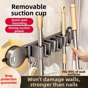 MIVOFIVO | Suction Wall Clip Bathroom Storage Organizer