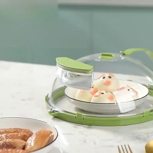 Microwave Food Cover transparent Microwave Oven Splatter Cover Food Preservation Cover High Temperature Resistance Food Cover in the table Dish Cover for Food Microwave Food Cover Lid with Water Tank Water Vapor Diversion BPA Free