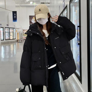 Red Short down Jacket Womens Winter 2024 New High-End Thick Duck down Bread Coat New Years Fashionable Commute Style