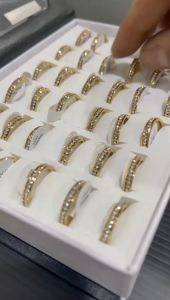 Cincin Titanium Mata Berlian / Cincin Permata Wanita Pria Couple Tunangan Anak Mgd / Dunia Gelang