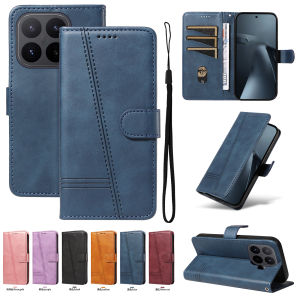 szhaiyu | Leather Wallet Flip Phone Case for Xiaomi Mi 15 15T 17 17T Pro Max Ultra Stand Book with Card Holder Protective Cover