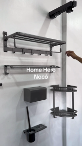 Prestigia Bathroom Luxe Bath Towel Rack and Holder Aluminum Towel Rack Bathroom Foldable Wall mounted