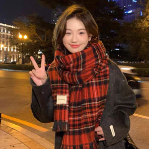 TUCANO | Red Plaid Thickened Thermal Warm Winter Scarf