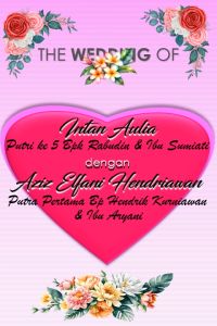 Undangan Pernikahan Bentuk Template PPT Plus Konten Ukuran 10x12 cm Model Love