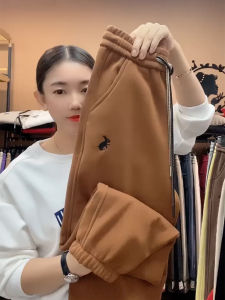 กางเกงลำลองผู้หญิงหนา อบอุ่น ทรงหลวม ทรงสลิมฟิต กางเกงขายาวทรงฮาราจูกุ กางเกงขายาวทรงสลิมฟิต ฤดูหนาว 2023