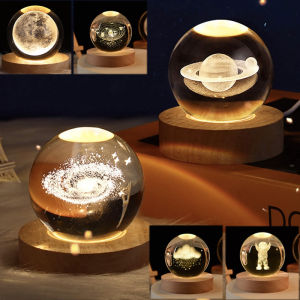 3D Crystal Ball Night Lamp with Wooden Base USB: A Perfect Home Decor Gift
