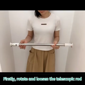 Stainless Steel Adjustable Curtain Rod Clothes Drying rack Anti-slip Telescopic Shower Curtain Rod Langsir