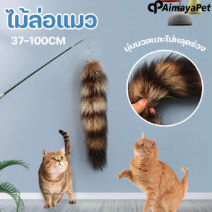 Aimayapet ไม้ล่อแมว ของเล่นแมว ของเล่นล่อแมว องเล่นก้านยาว ขยายได้ หาง สําหรับแมว ของเล่นติด
