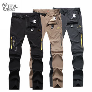 TRVLWEGO Mens Camping Hiking Pants Trekking High Stretch Summer Thin Waterproof Quick Dry UV-Proof Outdoor Travel Trousers