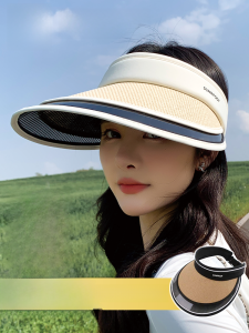 Miiow | Womens Summer New Style Sun Protection Hat Double Layer Large Brim Straw Weaving Sun Hat Face Covering Hat Casual Style