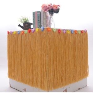 Straw Table Skirt Hawaiian Party Grass Table Skirt Themed Party For Tropical Wedding Birthday Party Decoration276x30cm/276x 75cm