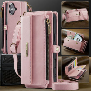 3 in 1 Tính năng thời trang cổ điển cho iPhone 11 12 13 Mini 16E 14 15 16 Plus Pro Max Dây kéo nhiều thẻ Vỏ da lật từ tính