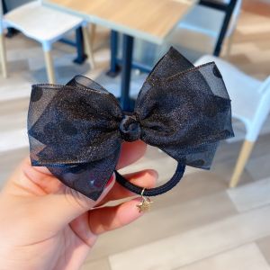 Princess Style Polka Dot Butterfly Knot Hair Ties Bands Hair Clips Children Accessories Sweet Fairy Girl Hair Rings Head Ropes