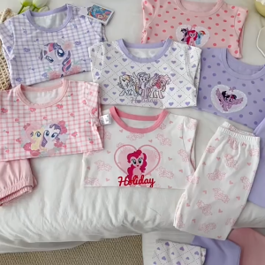 [My Little Pony] Genuine Childrens Pajamas Long-Sleeved Lycra Cotton Loungewear Girls Cute Sweet 2025 New Style