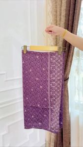 Lewina Dress Gamis Silk Set Hijab Raya Motif Terbaru