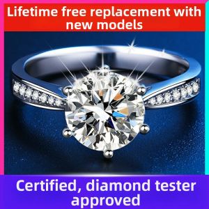 KAFANDENG | D Color Moissanite 1 Carat Silver Ring