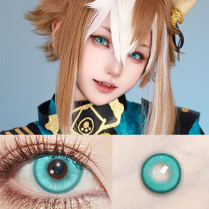 Graded 1pair Cosplay Colored Contact Lenses Halloween Cyan Pupil Softlens