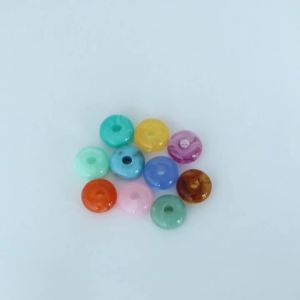 10pcs Colored Acrylic Two Color Beads Flat Round Spacer Abacus Beads for DIY Earrings Necklaces Bracelet Jewelry Making Findings