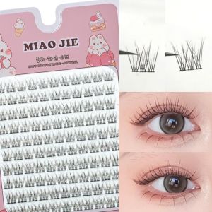 MIAOJIE DIY กลุ่มธรรมชาติ 10-16 มม.C/D Curl แต่ละนุ่มเคล็ดลับแยกคู่เคล็ดลับ Segmented Eyelash EXTENSION Dovetail