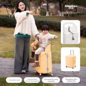 MINGLV | Ride-On Lightweight Durable Childrens Luggage