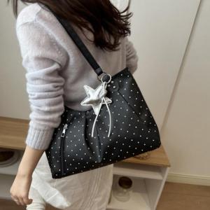 2026 Large Capacity Vintage PU Tote Bag for Student Casual Shoulder Wear