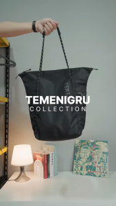 Fertig - Temenigru Iron Tote Bag - Tas Selempang Lightweight Praktis Abu Gelap Jinjing Pria Wanita Kompartemen Luas