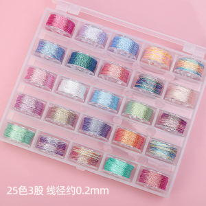 เส้นไหมสีประกายทอง DIY สำหรับงานฝีมือ เส้นไหมหลายสี กล่อง อุปกรณ์เย็บผ้า ดอกบัวทอง ชิ้นเล็ก ชุดอุปกรณ์เย็บผ้า