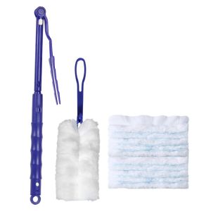 Disposable Feather Duster for Household Car Dust Cleaning Static Electricity Absorbing Vacuum Tool round Head Snowy Elastomer Handle