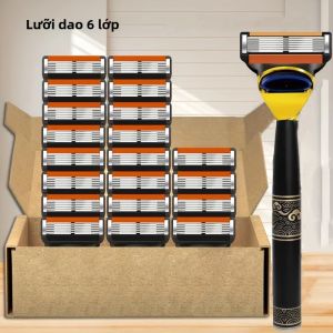 Dao Cạo An Toàn Bằng Thép Không Gỉ 6 Lớp Lưỡi Dao Tiến Bộ Dụng Cụ Cạo Râu Nam Dụng Cụ Tẩy Lông Nữ Lưỡi Dao Cạo Dễ Sử Dụng