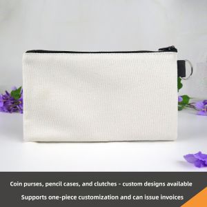 Hand-Painted Blank Canvas Coin Purse DIY Fabric Student Pencil Bag Logo Printing Creative Gift Festival Supplies