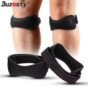 Buzesty 2 PCS Knee Brace Adjustable Patellar Strap Band EVA Compression Pad For Knee Support Running Hiking Jumpers Knee Tendonitis Adjustable Strap Patellar Tendon Stabilizer