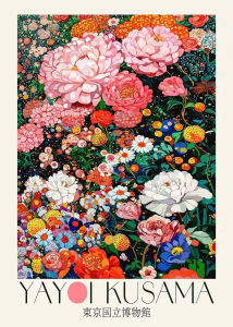 KAYOU | 5D DIY Diamond Painting Japandi Colorful Art Style Yayoi Kusama Floral Botanical Full Drill Rhinestone Wall Decor Gift for Home