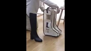 Boot Storage Bag Waterproof Dustproof Transparent Shoes Protection Bag Zippered Portable Boots Pocket Household Travel