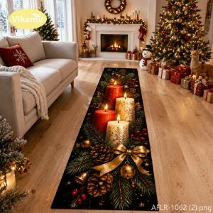 Thảm Hình Chữ Nhật Giáng Sinh VIKAMA Thảm Chống Trượt Thấm Nước Trong Nhà Và Thảm Hành Lang Chống Phai Màu Trang Trí Nhà Cửa Thảm Lối Vào
